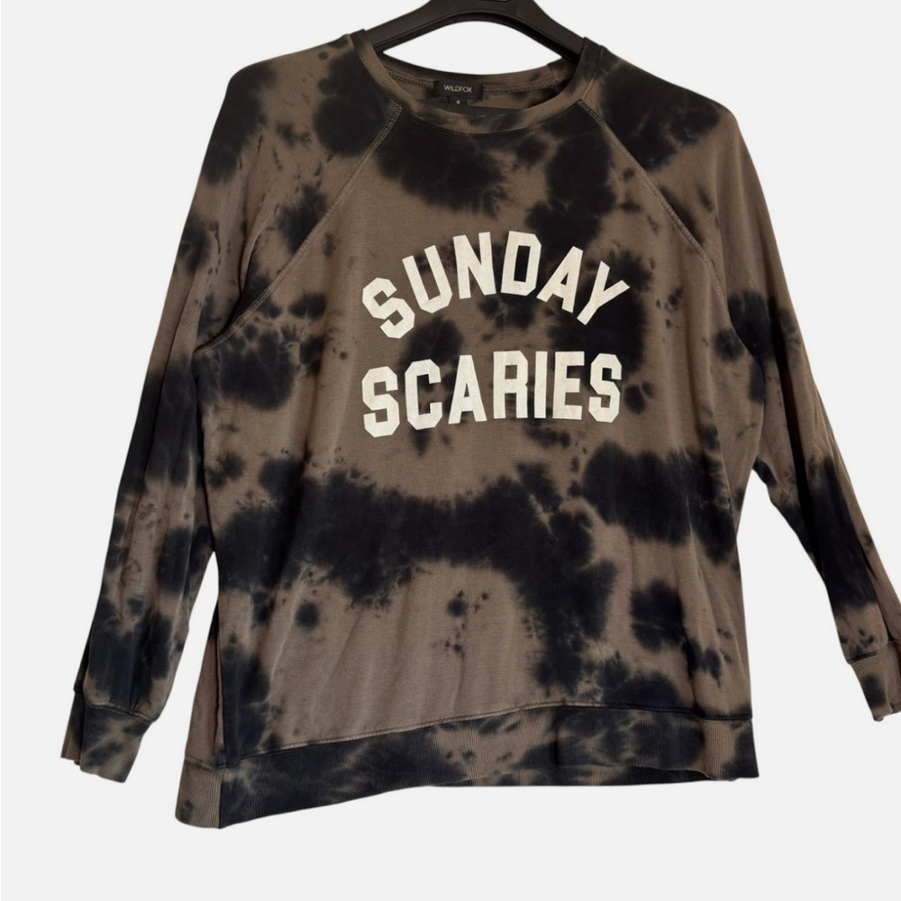 Wildfox Sunday Scaries Tie-Dye Sweatshirt Graphic soft Med